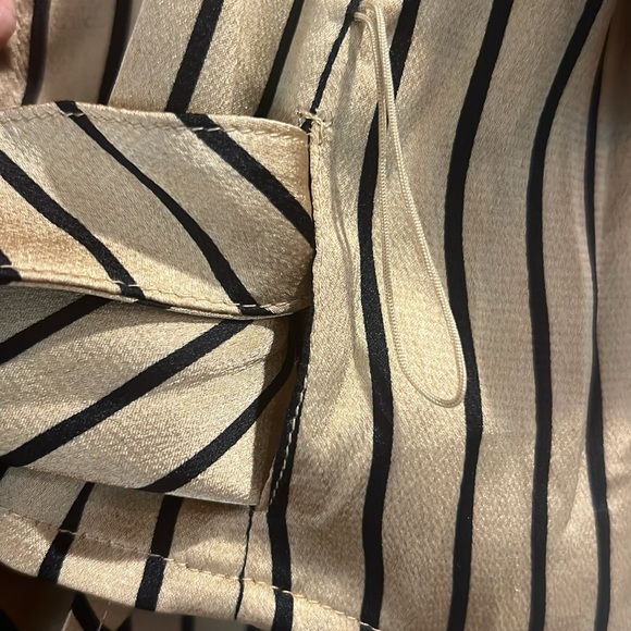 NWOT J.O.A. Wrap Blouse, Gold with Black Stripes - Picture 4 of 7